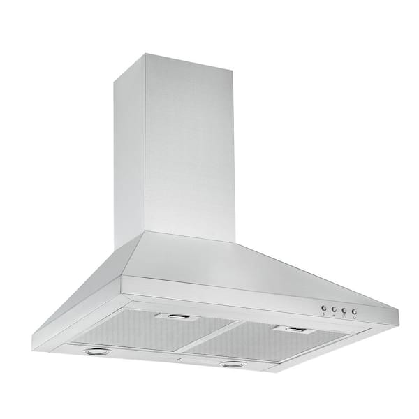 Ancona WPP424 24 in. 450 CFM Convertible Wall Mount Pyramid Range Hood with LED in Stainless Steel