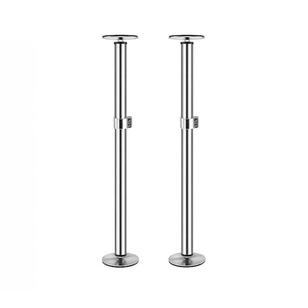 Adjustable 17.7 in.-31.1 in. H x 3.4 in. W x 3.4 in. D Stainless Steel Undermount Sink Brackets Support Pole (2-Pack)