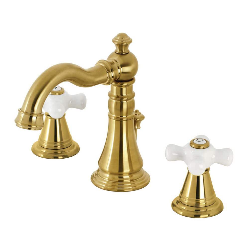 ナチュラルネイビー Kingston Brass FSC1973APX American Classic Widespread Bathroom  Faucet, Brushed Brass＿並行輸入