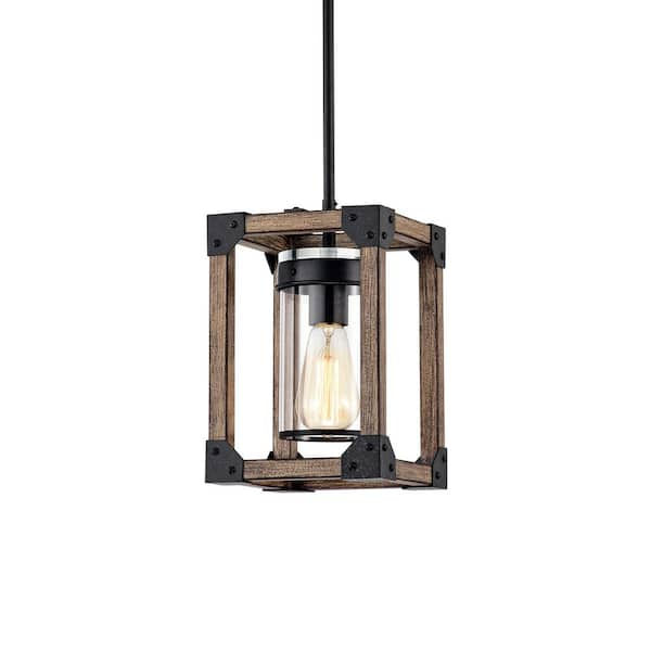 Warehouse of Tiffany Kobe 7.4 in. 1-Light Indoor Black Pendant Light with Light Kit