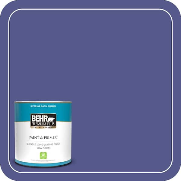 BEHR PREMIUM PLUS 1 qt. #620B-7 Wild Elderberry Satin Enamel Low Odor Interior Paint & Primer