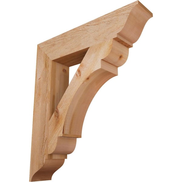 Ekena Millwork 6 in. x 34 in. x 30 in. Western Red Cedar Olympic Traditional Rough Sawn Bracket