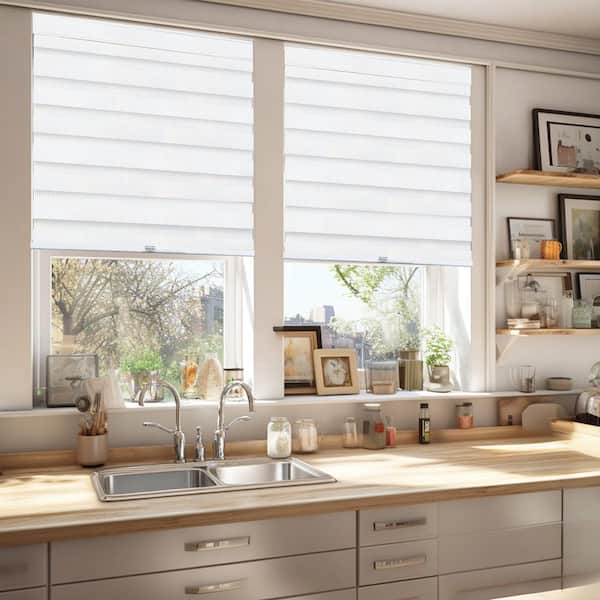Chicology Cordless Light Filtering Dual Layer Polyester Zebra