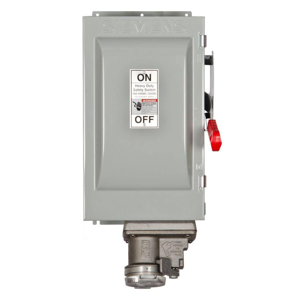 UPC 783643435858 product image for Siemens Heavy Duty 60 Amp 600-Volt 3-Pole Type 12 Fusible Safety Switch with Rec | upcitemdb.com