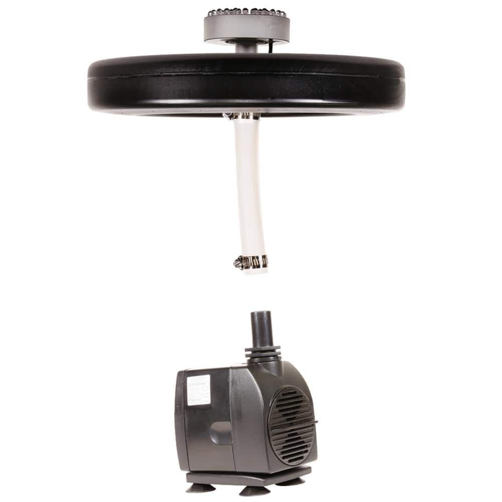 Black Floating Spray Fountain with LED Lights and Pump