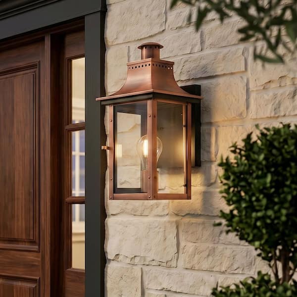 Chalmers 1-Light Copper Outdoor Wall Lantern Sconce