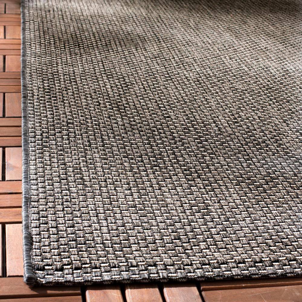 Contemporary Black/Beige Synthetic Indoor/Outdoor Rug, 2'7" x 5'