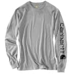 Men's Regular XXXX Large Heather Gray Cotton/Polyester Long-Sleeve T-Shirt