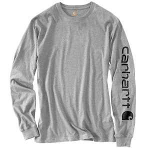 Men's Regular XX Large Heather Gray Cotton/Polyester Long-Sleeve T-Shirt