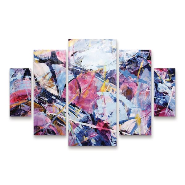 Trademark Fine Art Kati Bujna Icy Winter Leaves 4 5-Piece Panel Set Unframed Photography Wall Art 40 in. x 58 in.