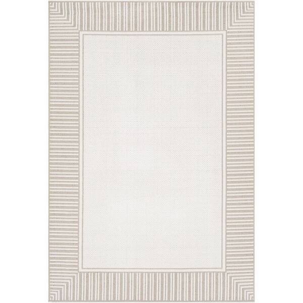 Livabliss Felix Taupe 7 ft. 6 in. x 10 ft. 9 in. Solid Indoor/Outdoor Patio Area Rug