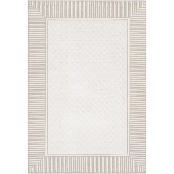 Livabliss Felix Taupe 8 ft. 9 in. x 12 ft. 9 in. Solid Indoor/Outdoor Patio Area Rug