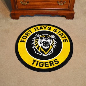 Fort Hays State Yellow 2 ft. Round Accent Rug