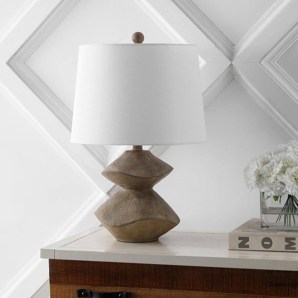 Rustic Brown Iron Abstract Table Lamp with Empire Shade
