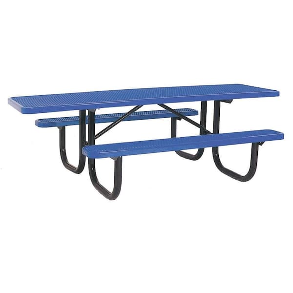 Ultra Play 8 ft. Diamond Blue Commercial Park ADA Rectangular Portable Table