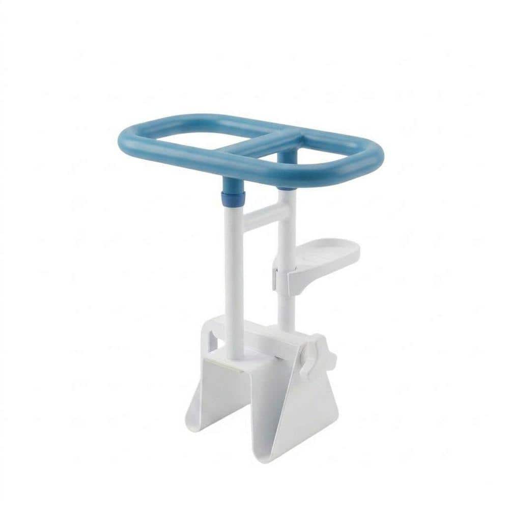 Clamp-On Tub Safety Rail with Towel Bar and Soap Holder, Tool-Free Install, Heavy-Duty Metal Bathroom Grab Bar