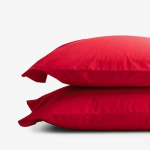 Company Essentials Apple Red Organic Cotton Percale Standard Pillowcases (Set of 2)
