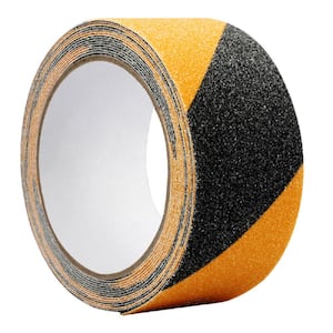 2 in. x 33 ft. Anti-Slip Black and Yellow Warning Safety Grip Floor Tape (2-Pack)