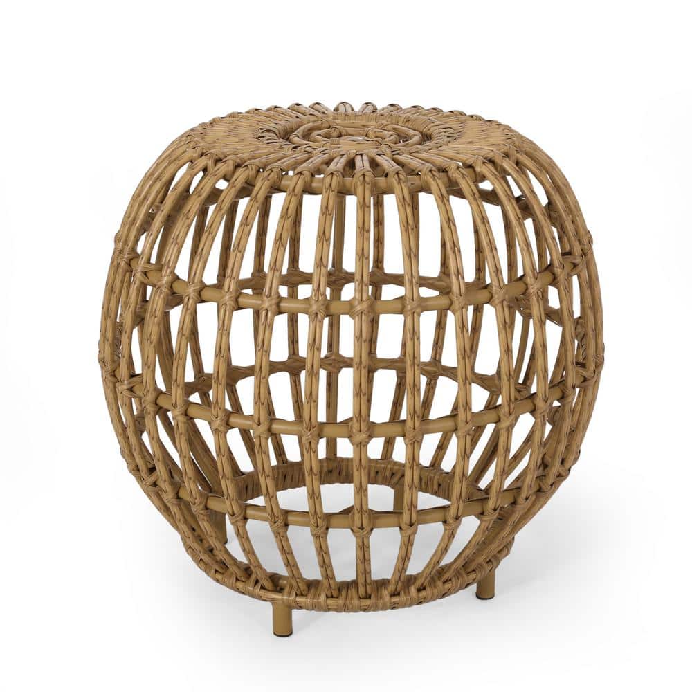 1-Piece Wood Outdoor Side Table with Handcrafted, No Assembly for Outdoor P