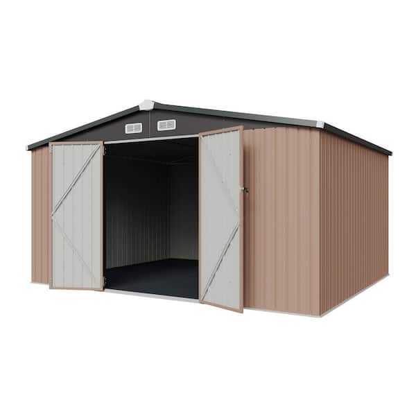 Sizzim 9.4 ft. W x 11.8 ft. D Outdoor Storage Metal Shed with