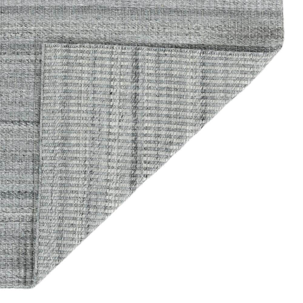 Gray Geometric Hand-Woven Outdoor Rectangular Rug 4' x 6'