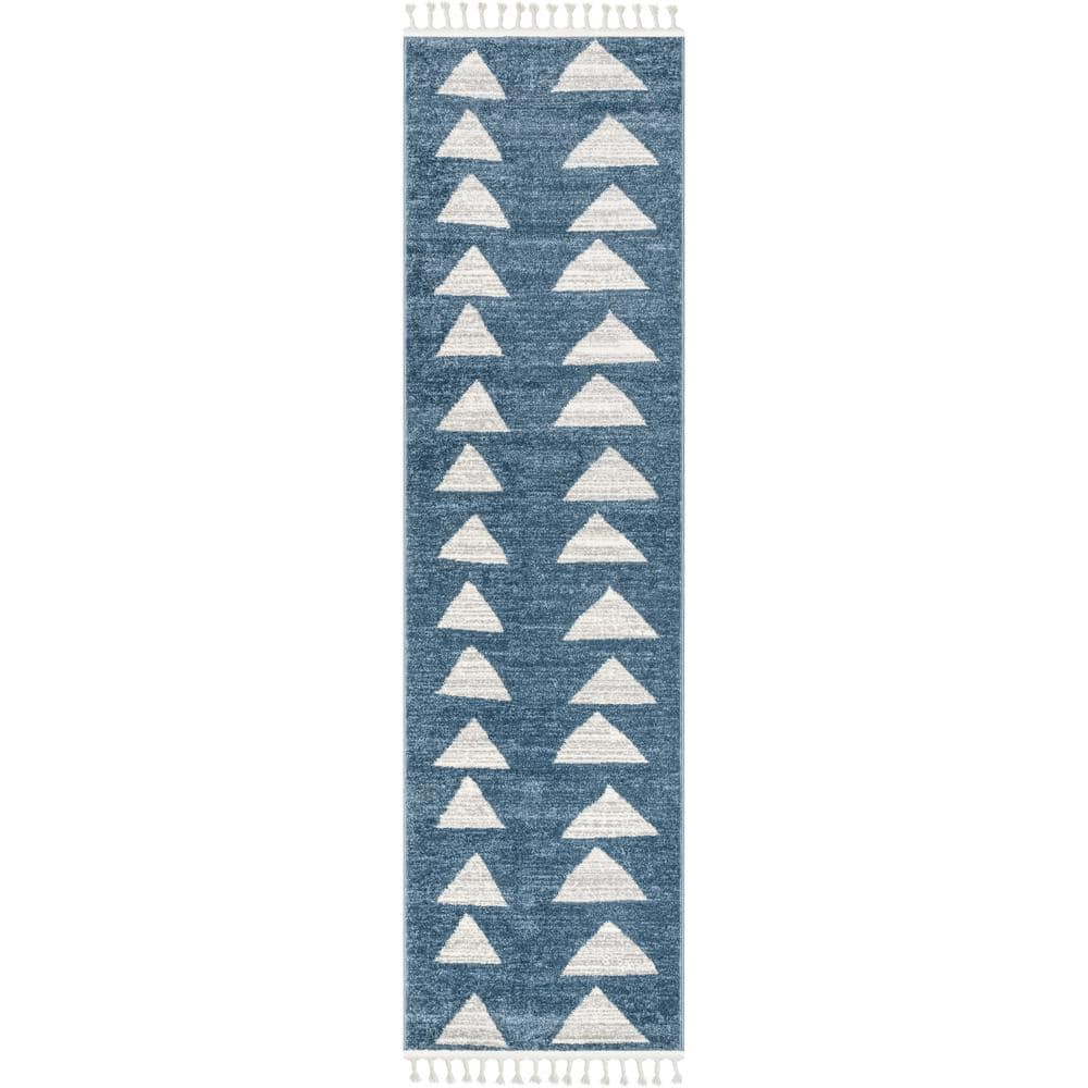 Well Woven Kennedy Triangles Modern Geometric Kids Blue 2 ft. 7 in. x 9