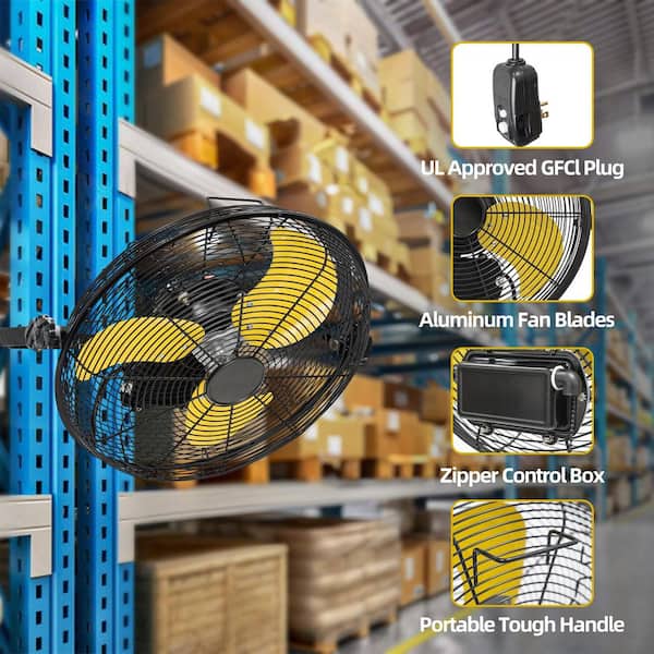 Edendirect 14 in. 3-Speed Oscillating High Velocity Indoor/Outdoor