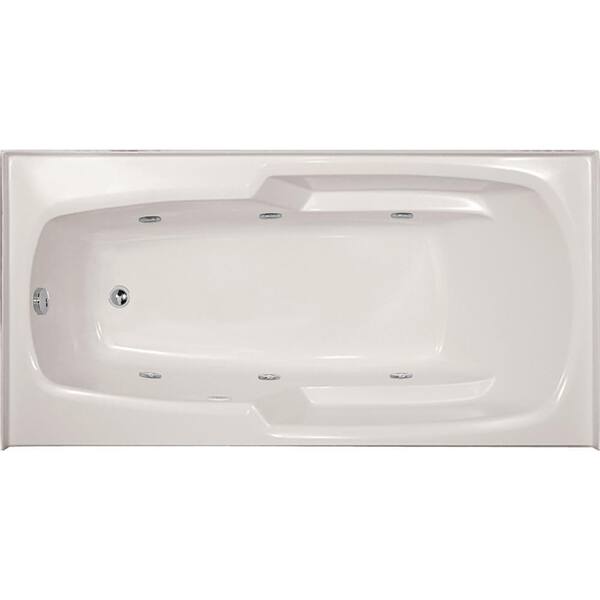 Hydro Systems Entre 60 in. x 32 in. Rectangular Drop-In Whirlpool Bathtub with Right Drain in White