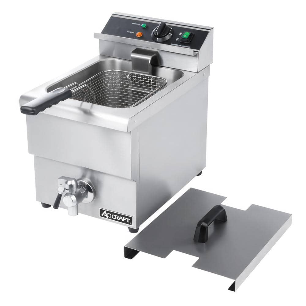 Commercial 12 Qt. Silver Stainless Steel Deep Fryer