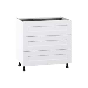 Wallace Painted Warm White Assembled Base Kitchen Cabinet for Cooktop with Drawers (36 in. W x 34.5 in. H x 24 in. D)
