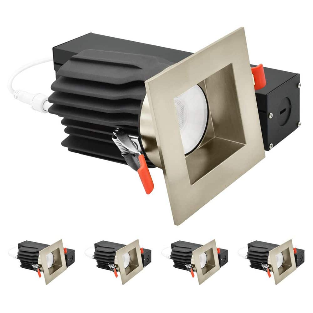 3 In. Integrated LED Regressed Light with Square Brushed Nickel Trim, 5CCT, 15/20W 1450/2100LM Dimmable, 60° Beam 4 Pack price history on PriceWatchPro