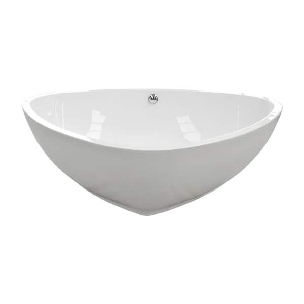 Aquatica PureScape 400 6.12 ft. Acrylic Double Ended Flatbottom Non-Whirlpool Bathtub in White