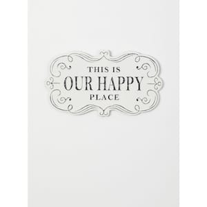 20'' x 11.25'' Our Happy Place Metal Decorative Sign Wall Decor