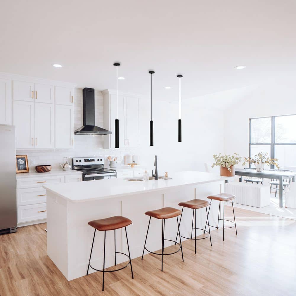 Matte Black 16" LED Indoor/Outdoor Mini Pendant Light