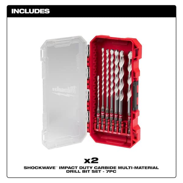 Shockwave Carbide Multi Material Drill Bit Set (14-Piece)