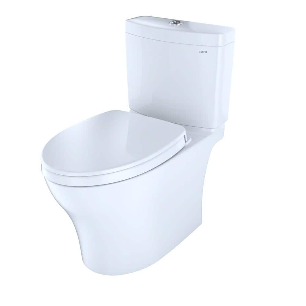 Cotton White Elongated Dual Flush Two-Piece Toilet