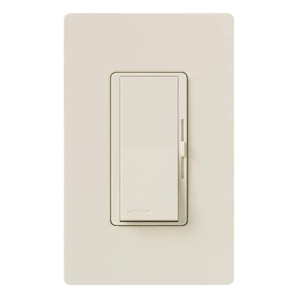 Lutron Diva Reverse-Phase Rocker Dimmer Switch, 250W LED/Single Pole or 3-Way, Neutral Required, Light Almond (DVRP-253P-LA)