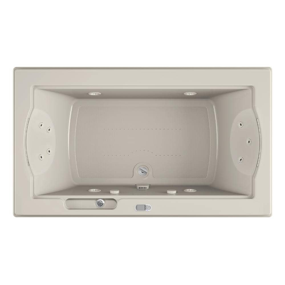 JACUZZI Fuzion salon spa 72 in. W. x 42 in. Rectangular Combination Bathtub with Center Drain in Oyster