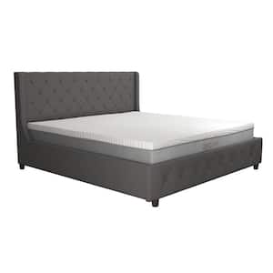 Mercer Gray Linen King Upholstered Bed