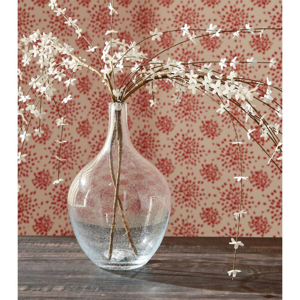 Clear Seeded Glass 10" Decorative Vase