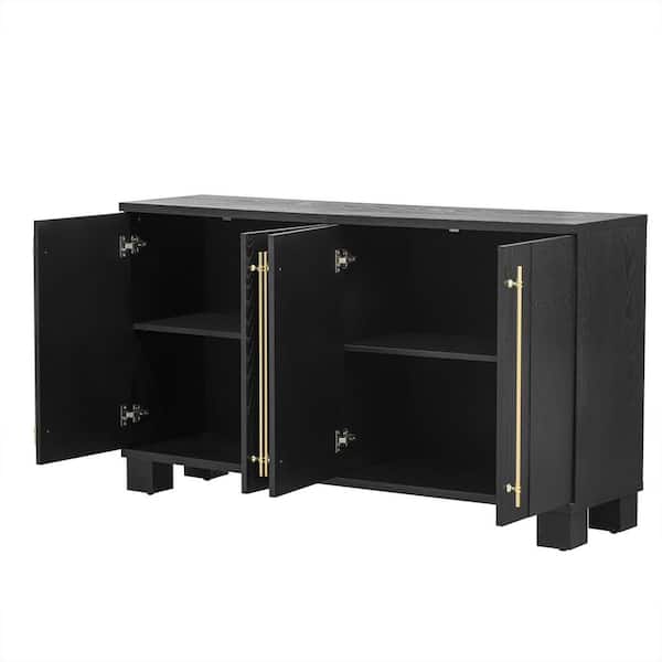 COWLOWN 60 in. W x 15.7 in. D x 33.8 in. H Bathroom Black Linen Cabinet