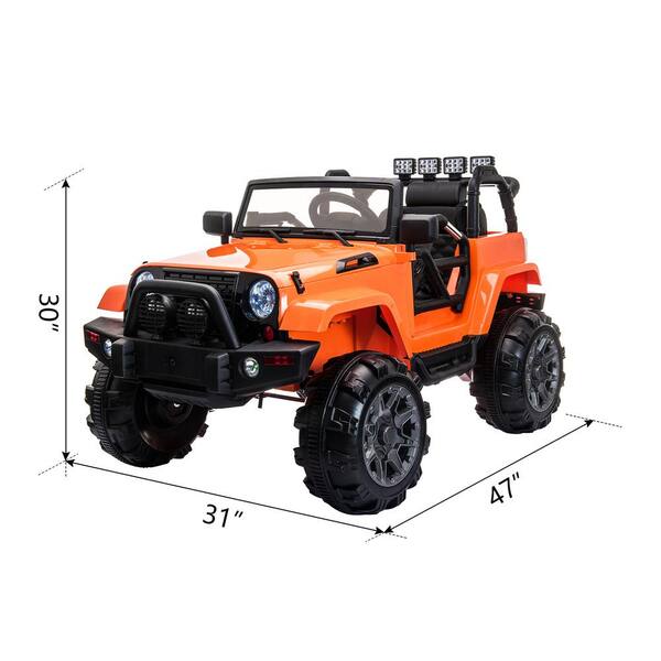 Have a question about TOBBI 12-Volt Kids Ride On Truck Battery Powered  Electric Car with Remote Control MP3 Music LED Lights, Orange? - Pg 1 - The  Home Depot
