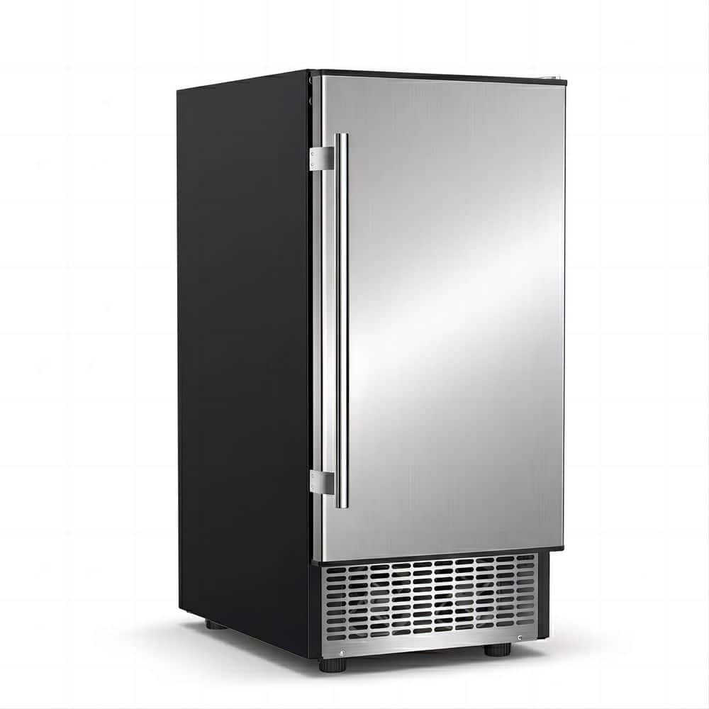 15 in. W 90Lbs/24H Full Size Cube Commercial Ice Maker with 25 Lbs Refrigerated Storage Bin in Stainless Steel
