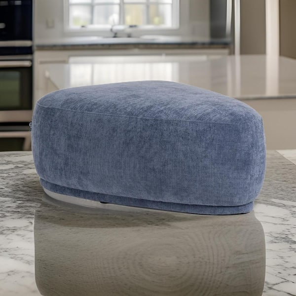 Benjara Navy Blue and Black Foam Triangle Storage Ottoman Medium