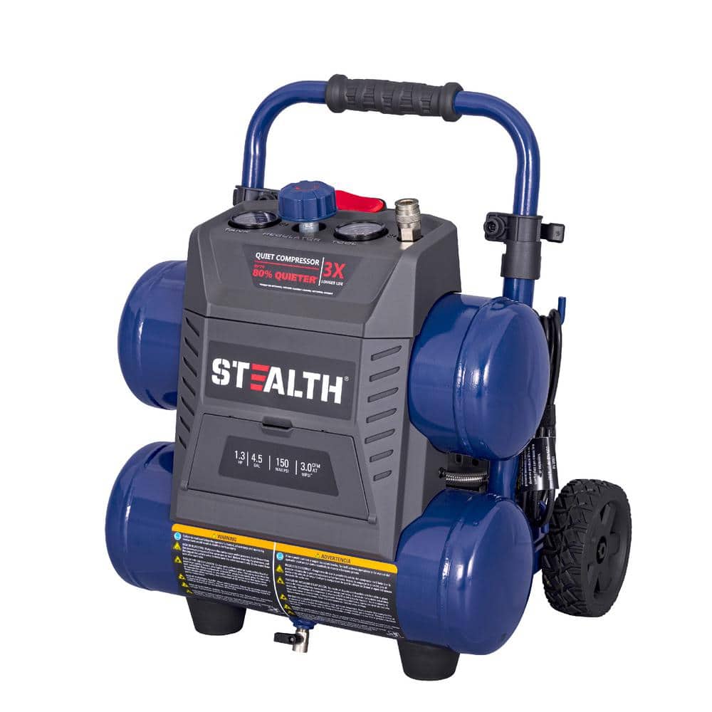Stealth 4.5 Gal. 150 PSI Portable Electric Quiet Air Compressor SAQ-1413 -  The Home Depot