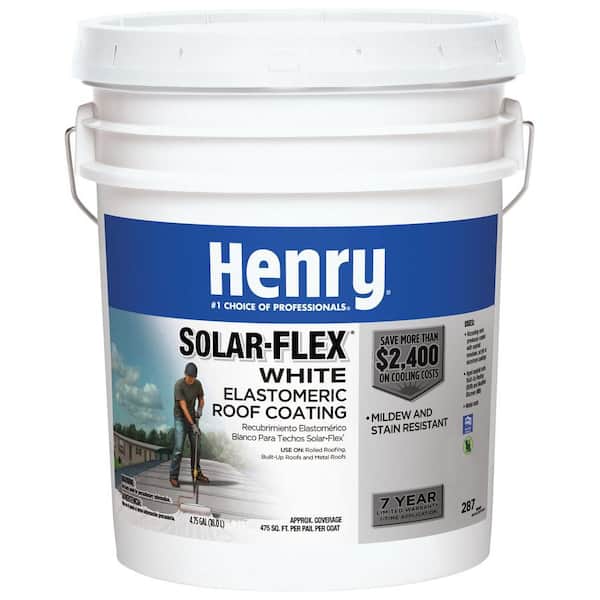 Henry 287 Solar-Flex White Acrylic Elastomeric Reflective Roof Coating 4.75 gal.
