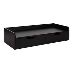 Kitt 28.00 in. Black Rectangle Wood Floating Console Table
