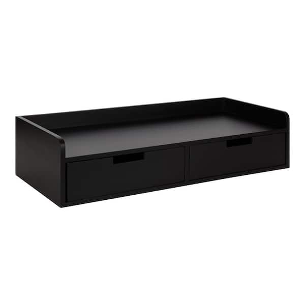 Kate and Laurel Kitt 28.00 in. Black Rectangle Wood Floating Console Table