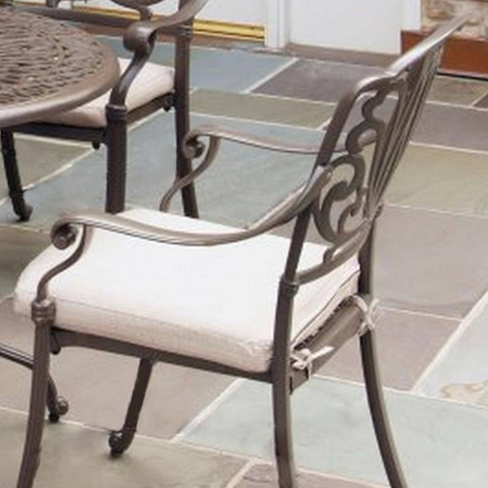 Capri 42" Taupe Cast Aluminum 5-Piece Outdoor Dining Set
