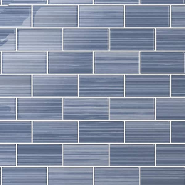 Hand Painted Sample 3 in. x 6 in. Coastline 50 Glass tile (0.125 sq. ft./1 Each)